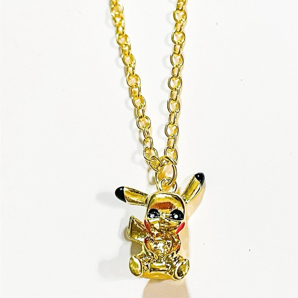 Gold Pikachu Pendant Necklace